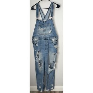 Free People Light Blue Denim Jumpsuit